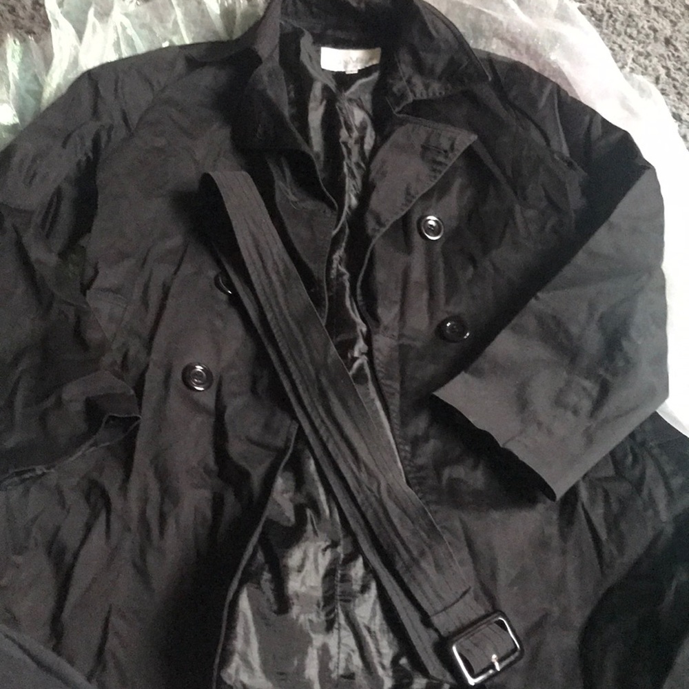 Black Trench coat with matching belt
